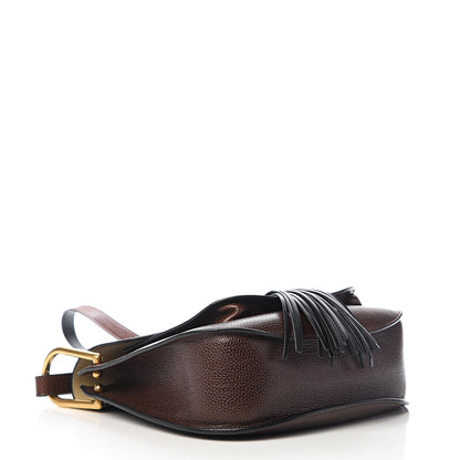 Chloe Grained Calfskin Medium Hudson Tassel Shoulder Bag Dark Wood 3 of 14