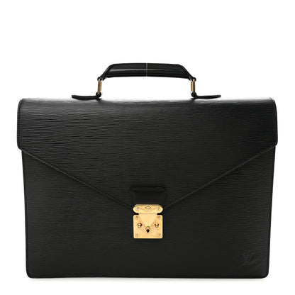 Louis Vuitton Epi Serviette Fermoir Briefcase Black 1 of 11