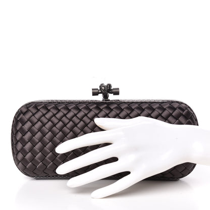 Bottega Veneta Satin Intreccio Impero Ayers Stretch Knot Clutch Quetsche 2 of 9