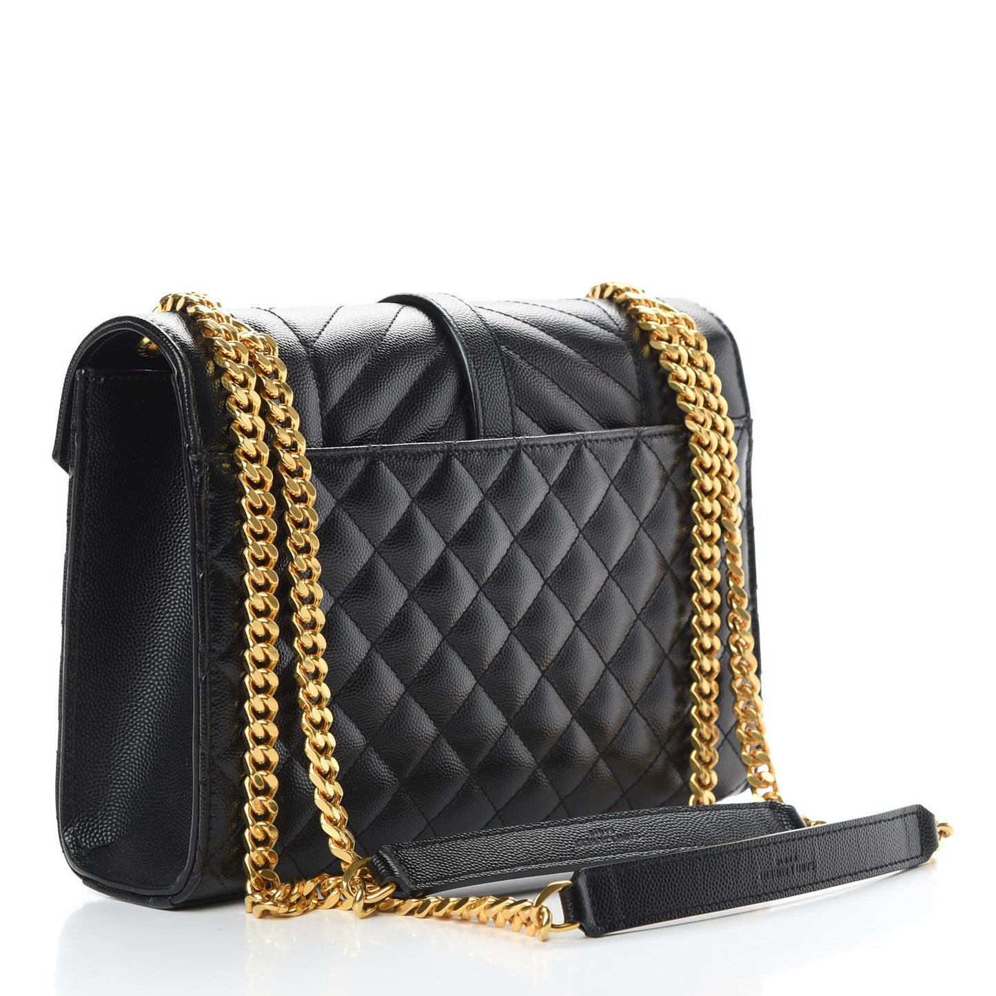 Grain De Poudre Textured Mixed Matelasse Triquilt Medium Monogram Satchel Black