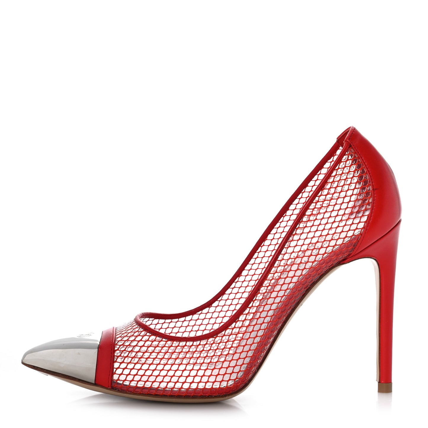 Calfskin Mesh PVC Urban Twist Pumps 36 Red