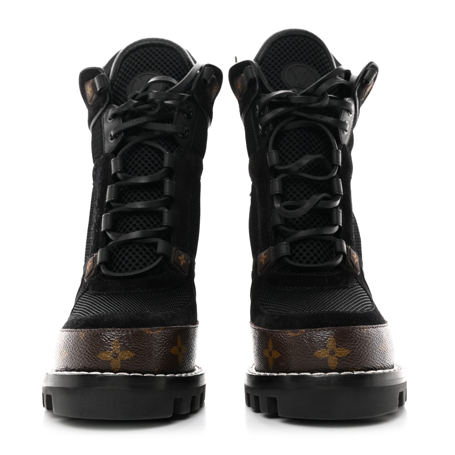 Louis Vuitton Suede Calfskin Monogram Star Trail Ankle Boots 38.5 Black 2 of 10