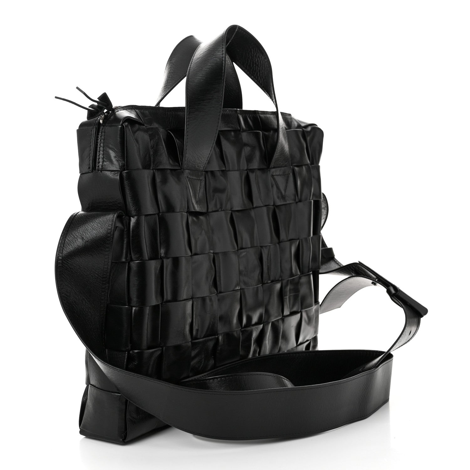 Bottega Veneta Paper Calfskin Maxi Intrecciato The Cassette Case Black 4 of 11