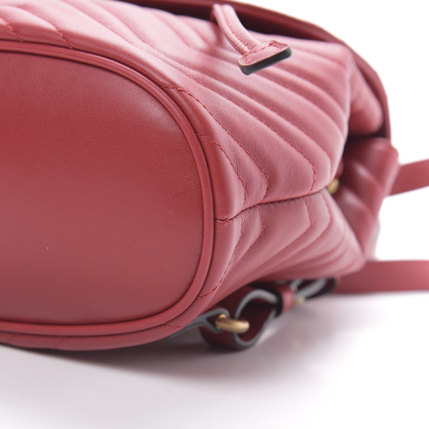 Calfskin Matelasse GG Marmont Flap Backpack Hibiscus Red