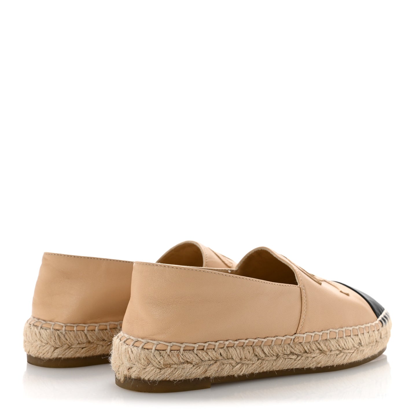 Lambskin CC Espadrilles 35 Beige Black
