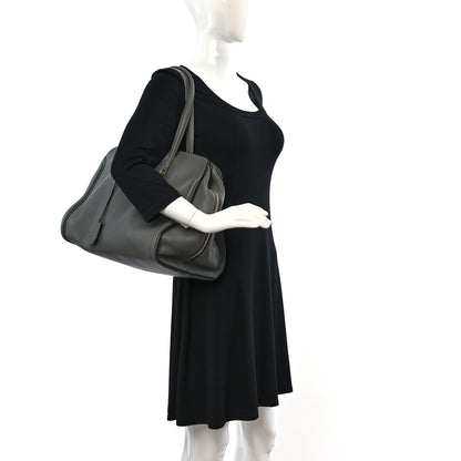 Alexander McQueen Pebbled Calfskin Large Skull Padlock Zip Around Tote Dark Grey 2 of 9