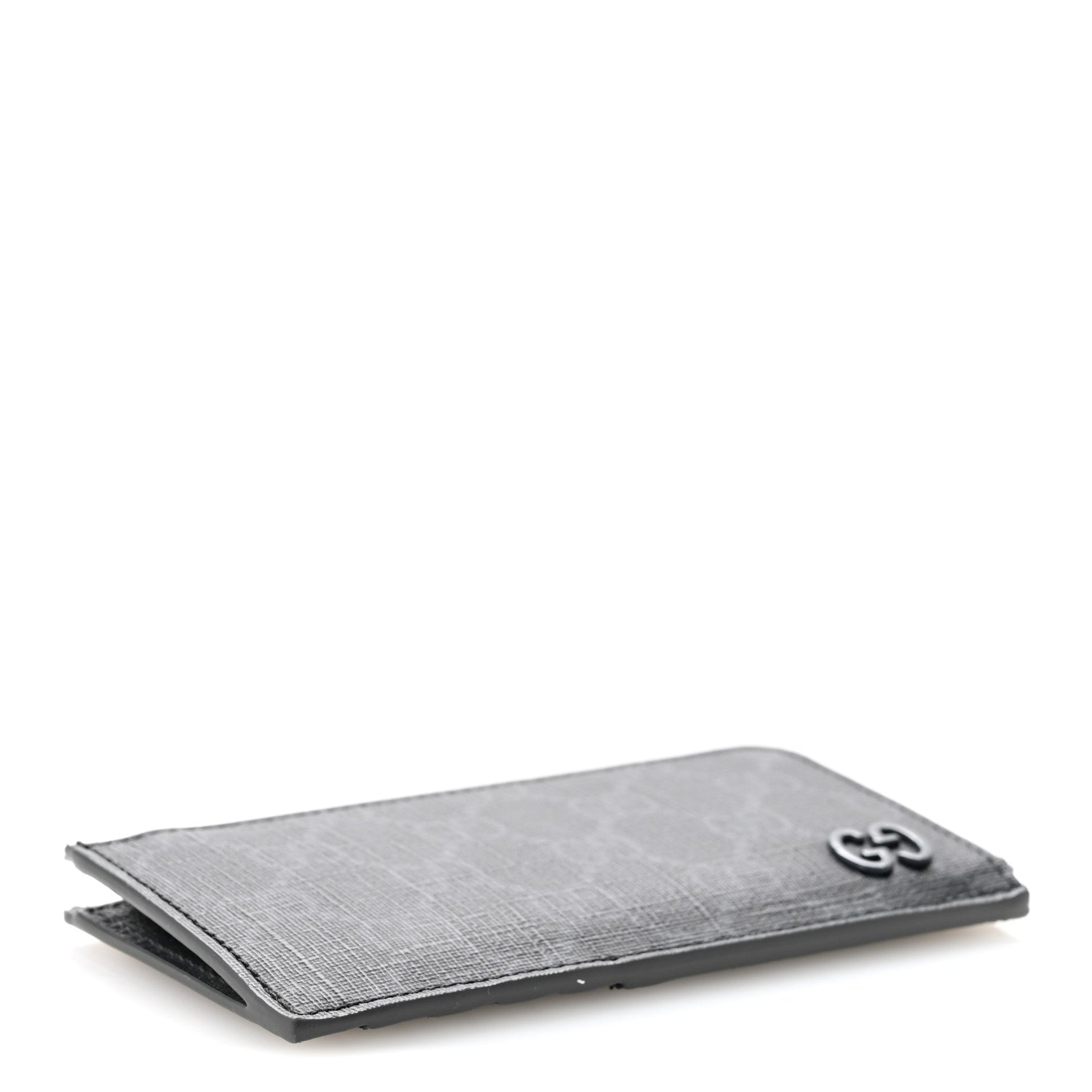 Gucci GG Supreme Monogram Zip Card Case Black Grey 4 of 8
