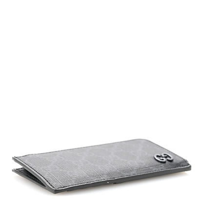 Gucci GG Supreme Monogram Zip Card Case Black Grey 4 of 8