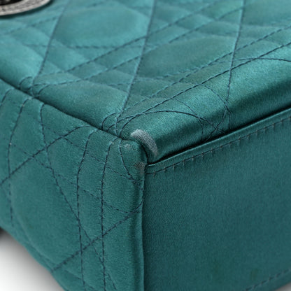 Christian Dior Satin Swarovski Crystal Cannage Mini Lady Dior Teal 11 of 13