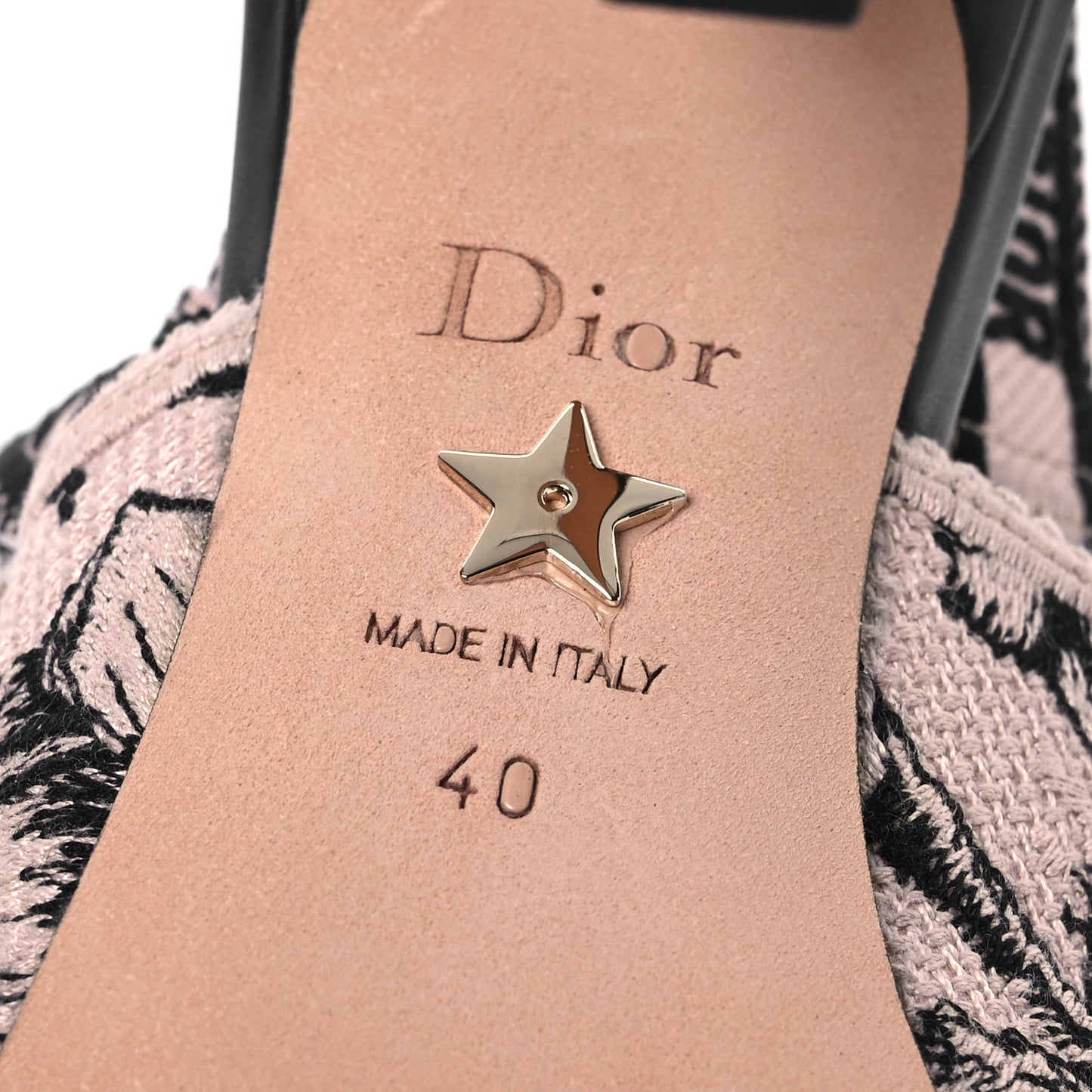 Canvas Embroidered Jardin Botanique J'Adoir Slingback 100mm Pumps 40 Black Nude