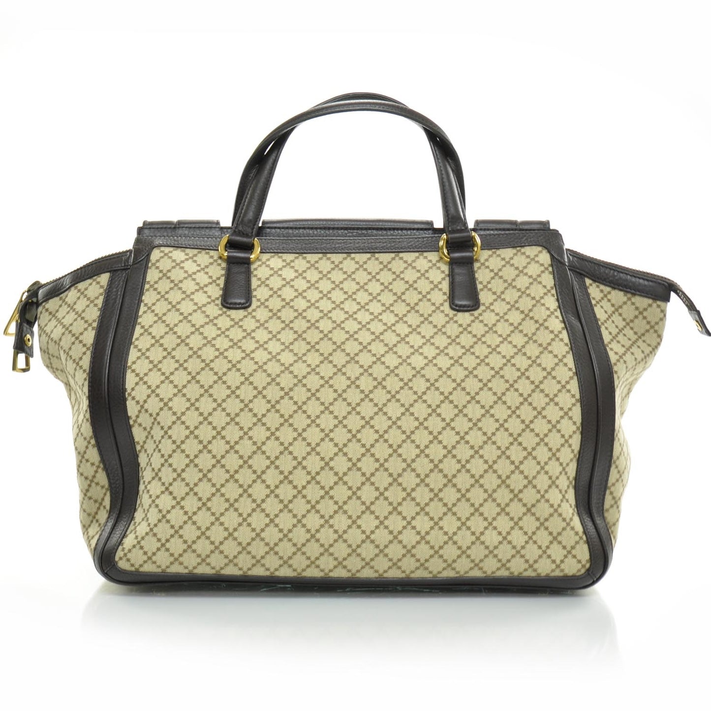 Diamante Cellarius Calfskin Medium 1973 Top Handle Bag Beige Ebony Cocoa