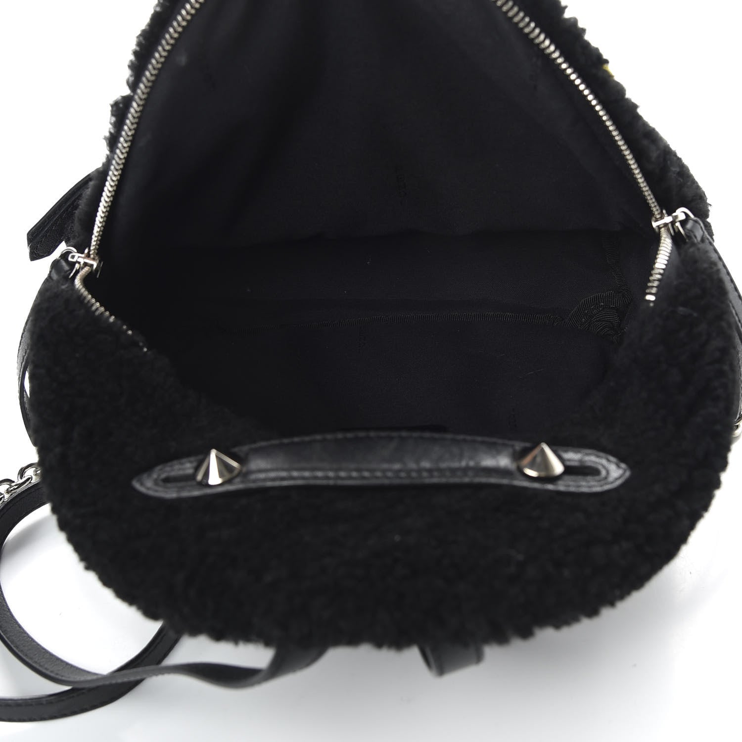 Fendi Shearling Monster Mini Bag Bug Backpack Black 5 of 11