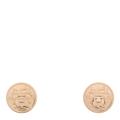 Hermes 18K Rose Gold TPM Ex-Libris Stud Earrings 1 of 4