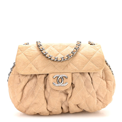 Chanel Washed Lambskin Quilted Medium Chain Around Messenger Beige 1 of 10