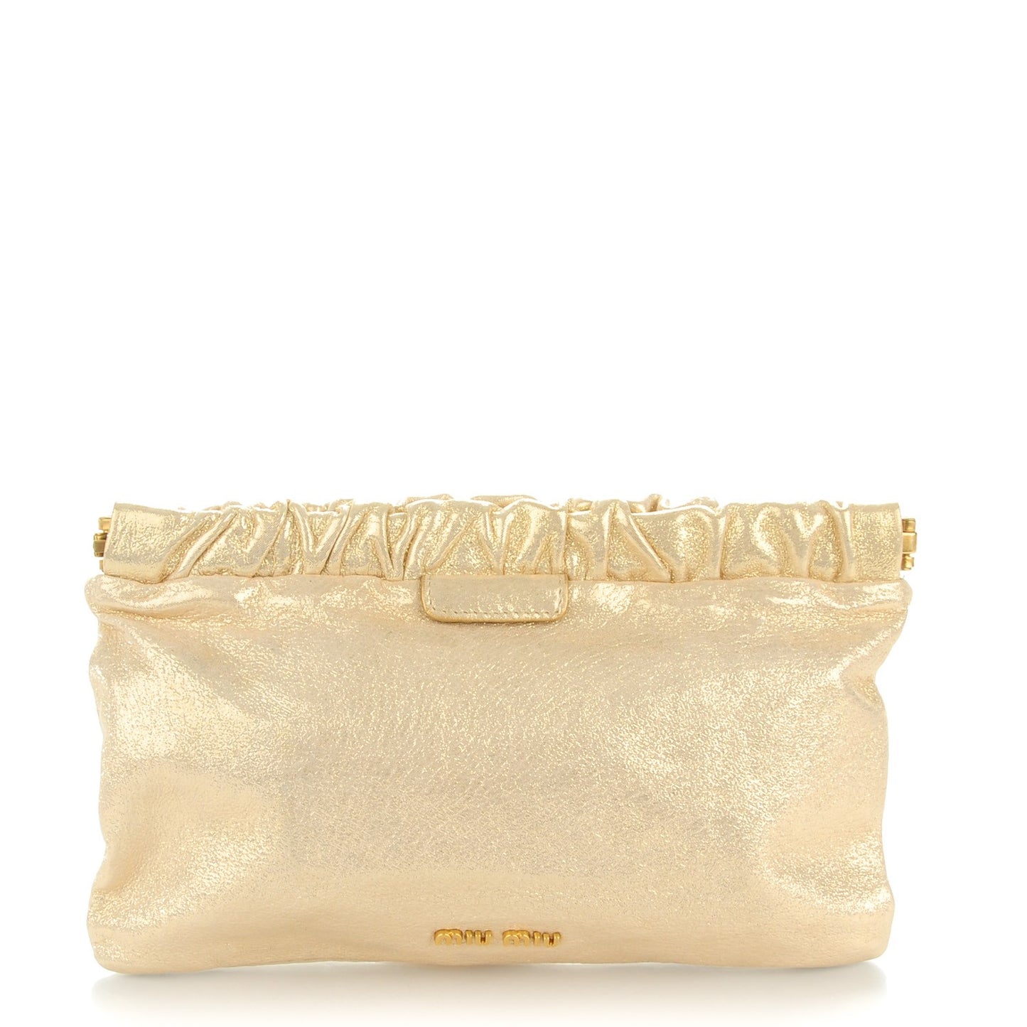 Metallic Frame Clutch Gold