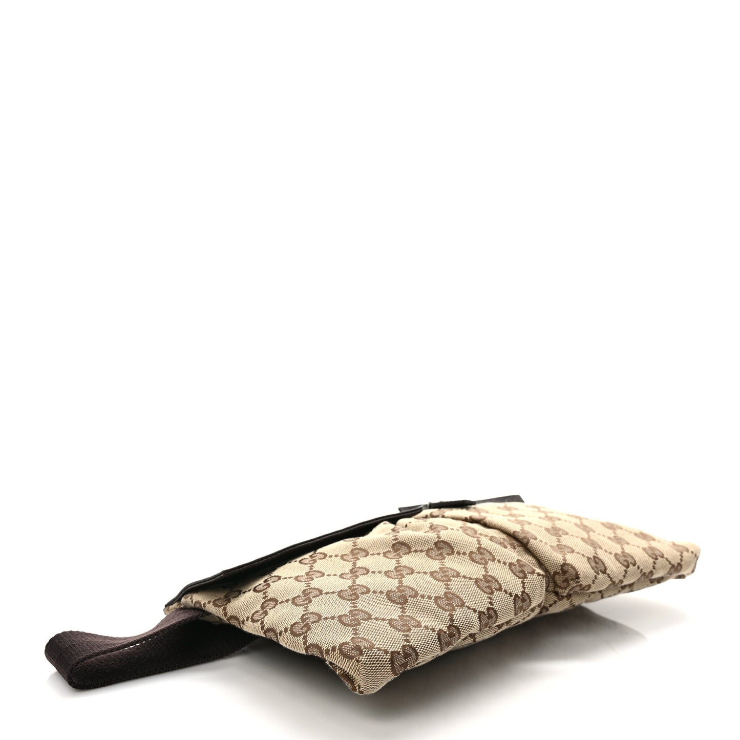 GG Monogram Double Pocket Belt Bag Dark Brown