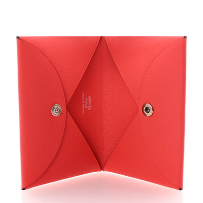 Hermes Epsom Calvi Card Case Rose Azalee 5 of 7