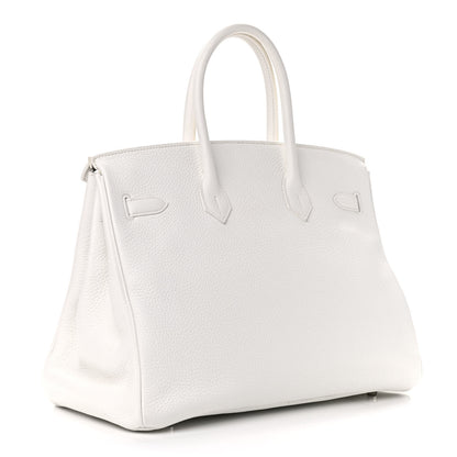 Hermes Taurillon Clemence Lizard Club Birkin 35 Blanc Gris Perle Sanguine 3 of 13