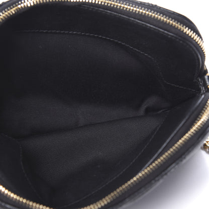 Saint Laurent Grained Lambskin Quilted Mini Becky Double Zip Bag Black 6 of 14