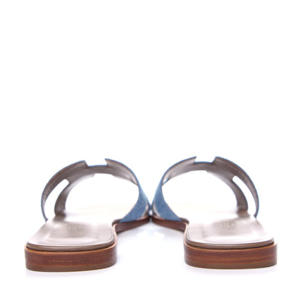 Hermes Denim Canvas Oran Sandals 39 Bleu Clair 7 of 11