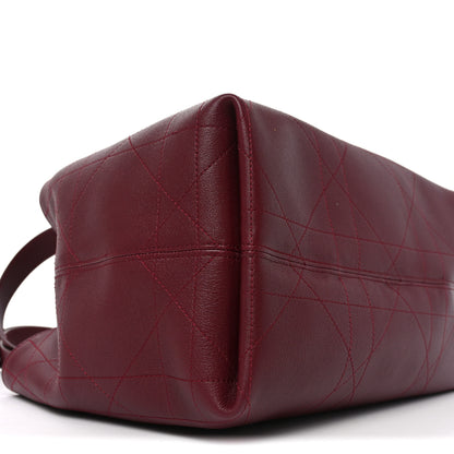 Christian Dior Calfskin Macrocannage Medium Toujours Vertical Tote Burgundy 11 of 12