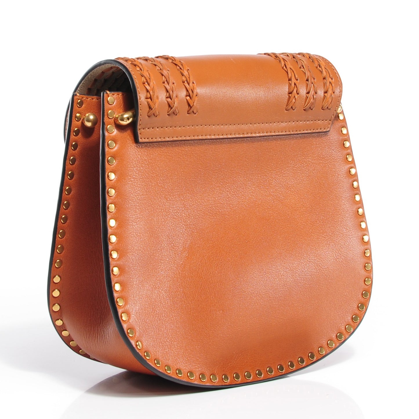 Calfskin Braided Small Hudson Bag Caramel