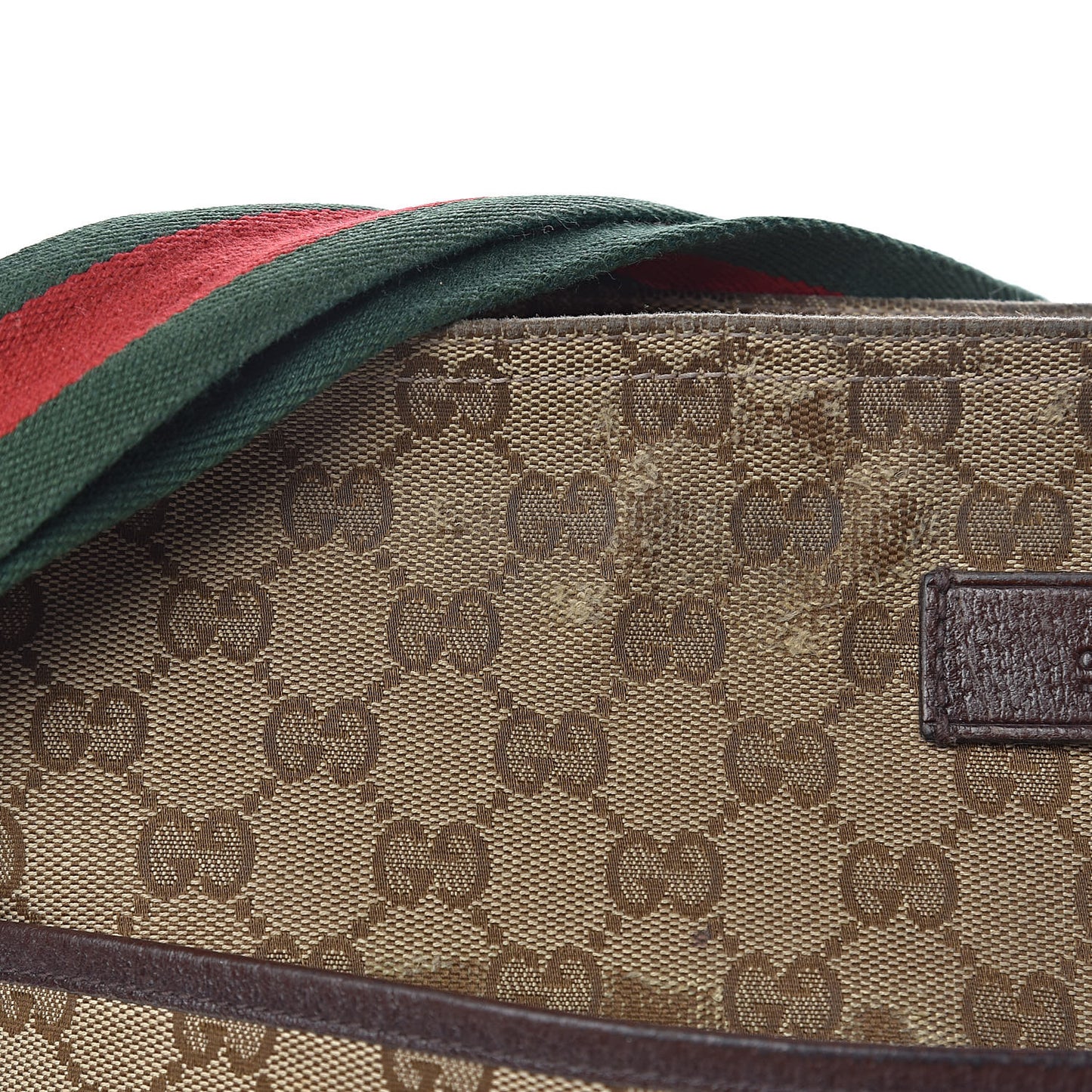 Monogram Web Medium Flat Messenger Bag Brown