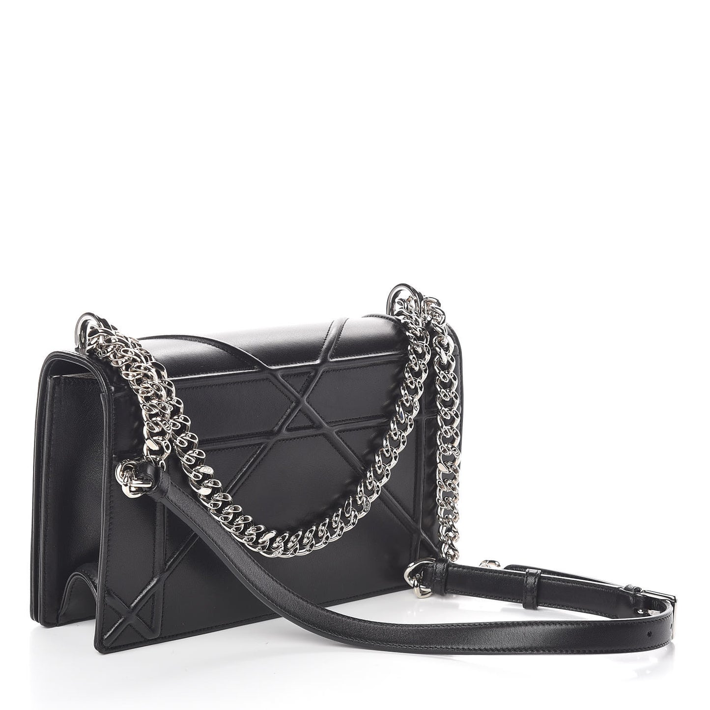 Lambskin Medium Diorama Flap Bag Black