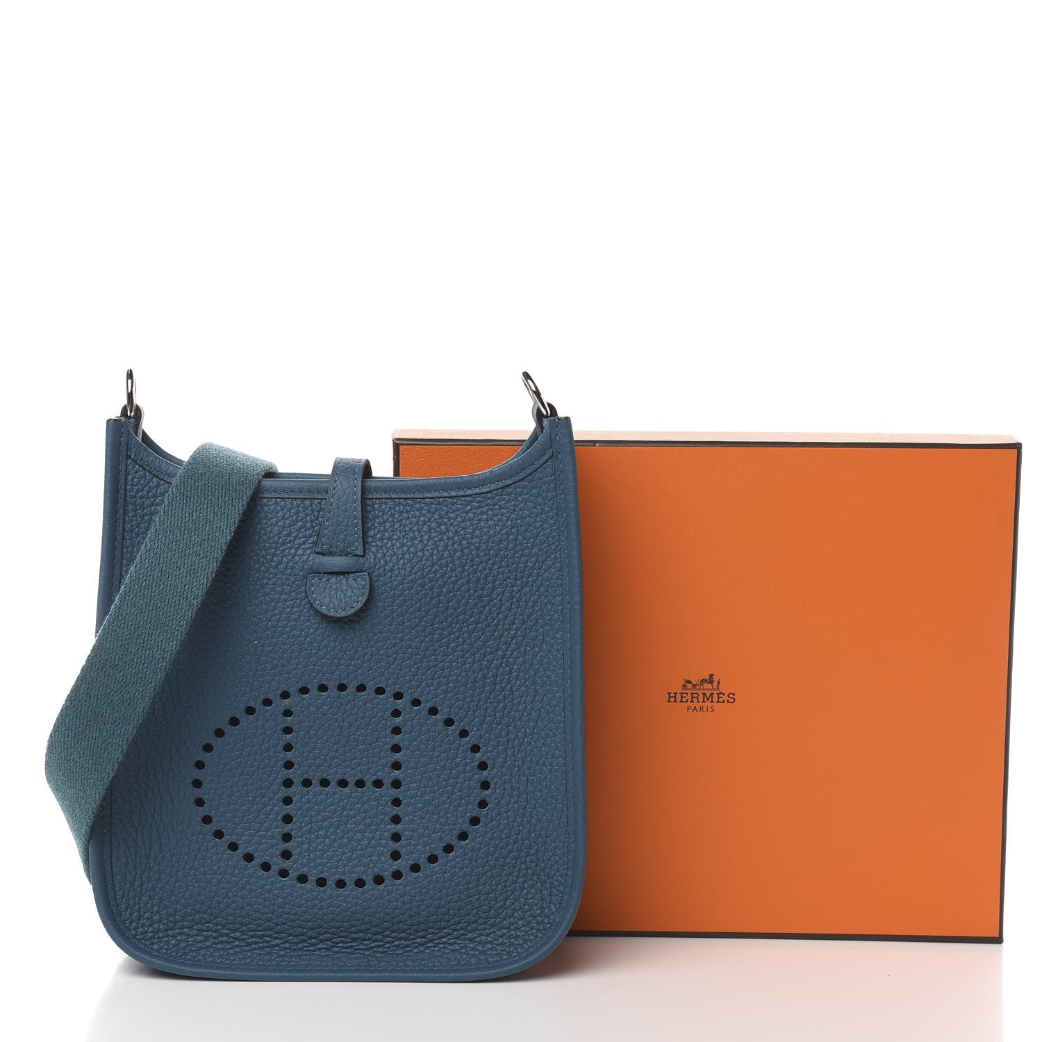Hermes Taurillon Clemence Evelyne TPM Vert Bosphore 9 of 9