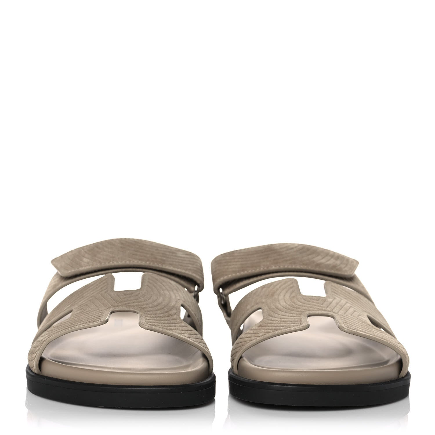 Hermes Suede Goatskin Chaine d'Ancre Womens Chypre Sandals 37 Beige Sable 2 of 9