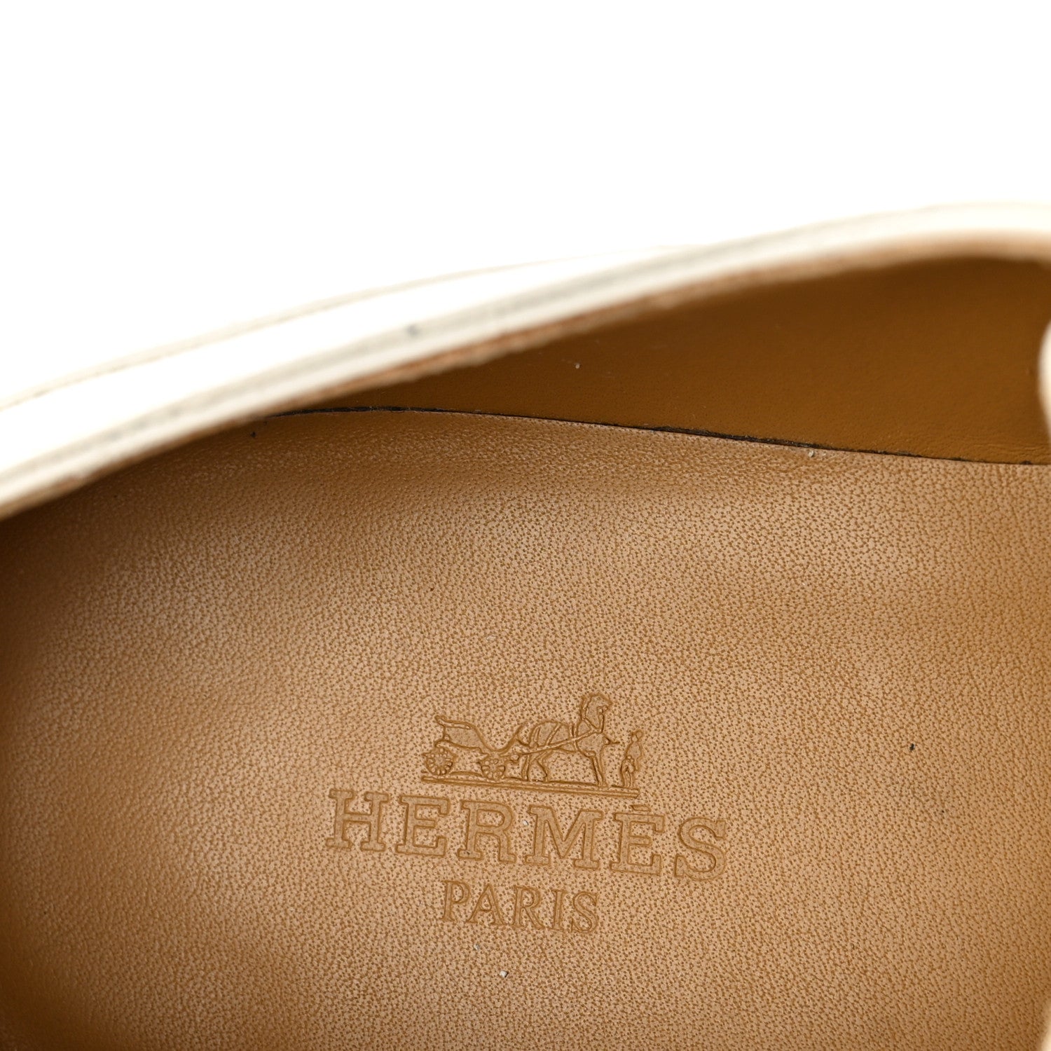 Hermes Glossed Calfskin First Derby 36.5 Beige Glaise 8 of 9