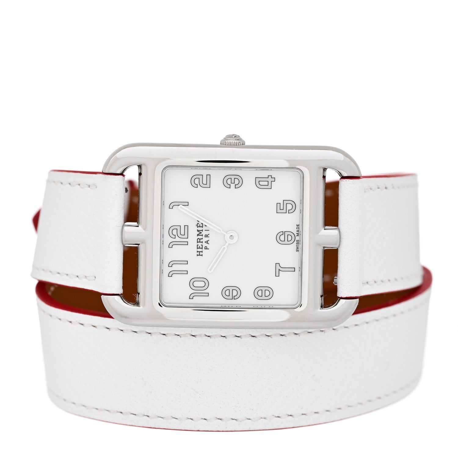 Hermes Stainless Steel Epsom 29mm Cape Cod Double Tour Quartz Watch Blanc 2 of 6