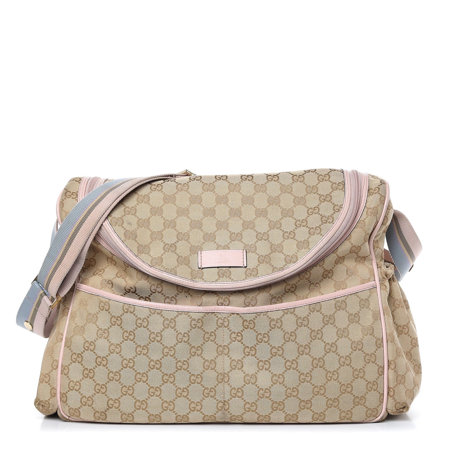 Monogram Web Diaper Bag Pink