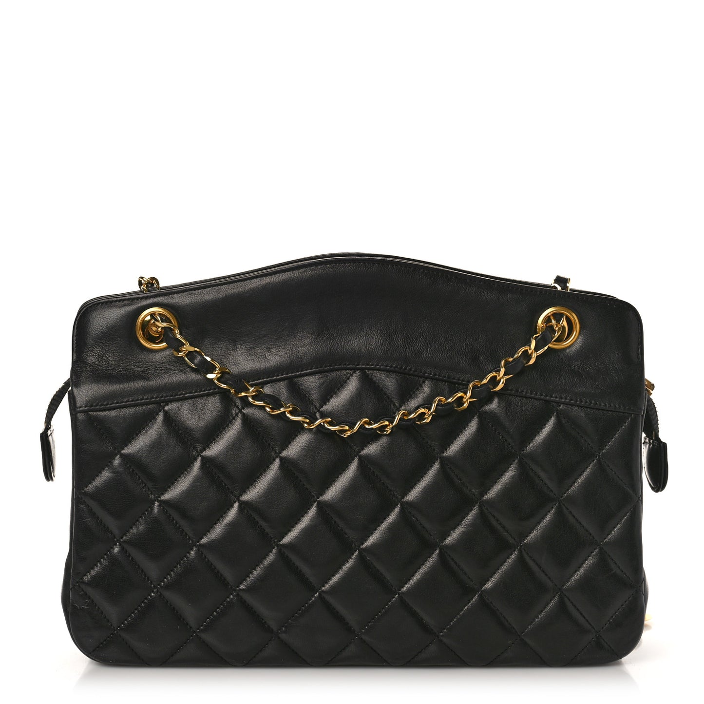Lambskin Quilted Shoulder Bag Black