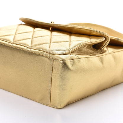 Chanel Metallic Lambskin Quilted Double Pocket Shoulder Bag Gold 10 of 11