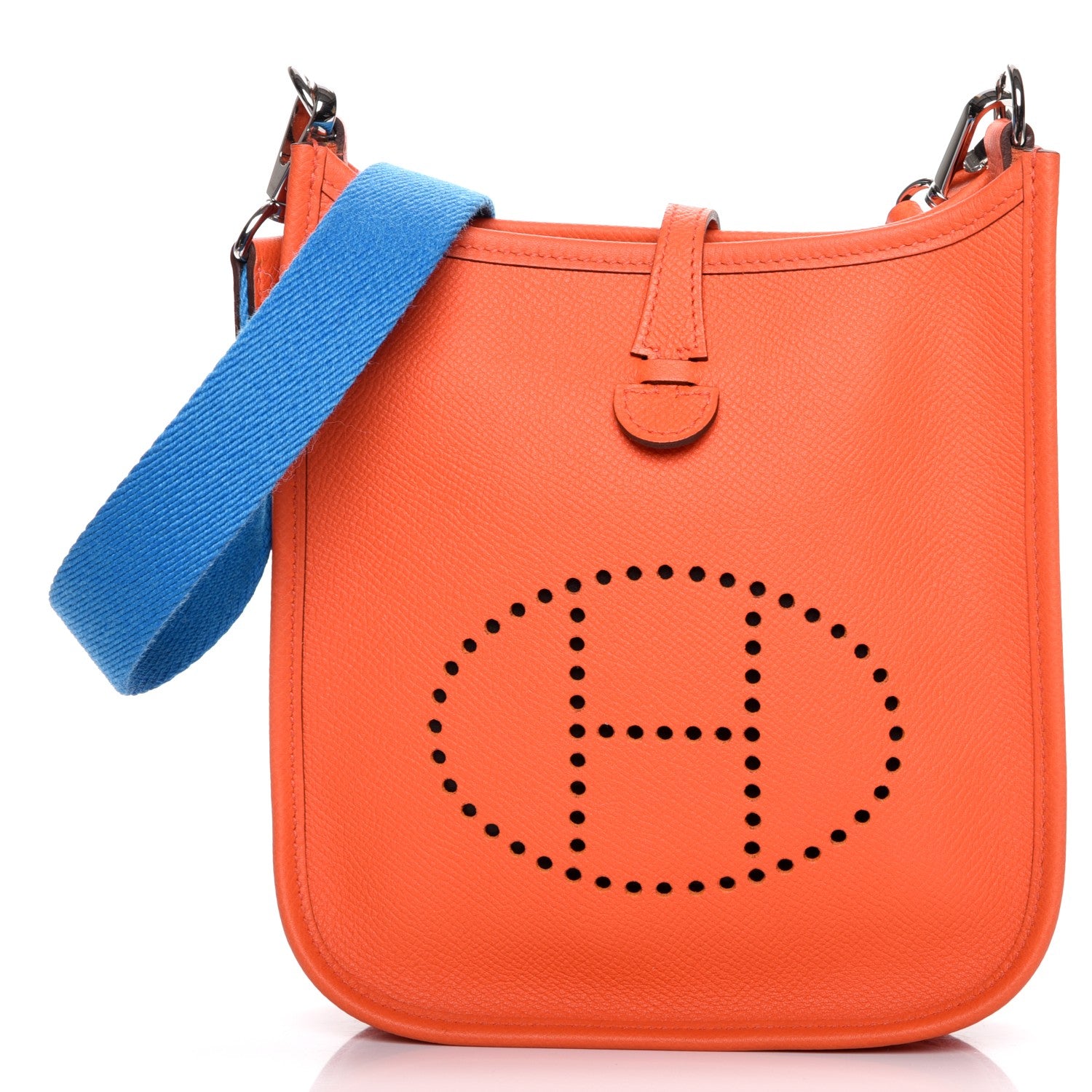 Hermes Epsom Amazone Evelyne TPM Orange Poppy Bleu Zanzibar 1 of 8