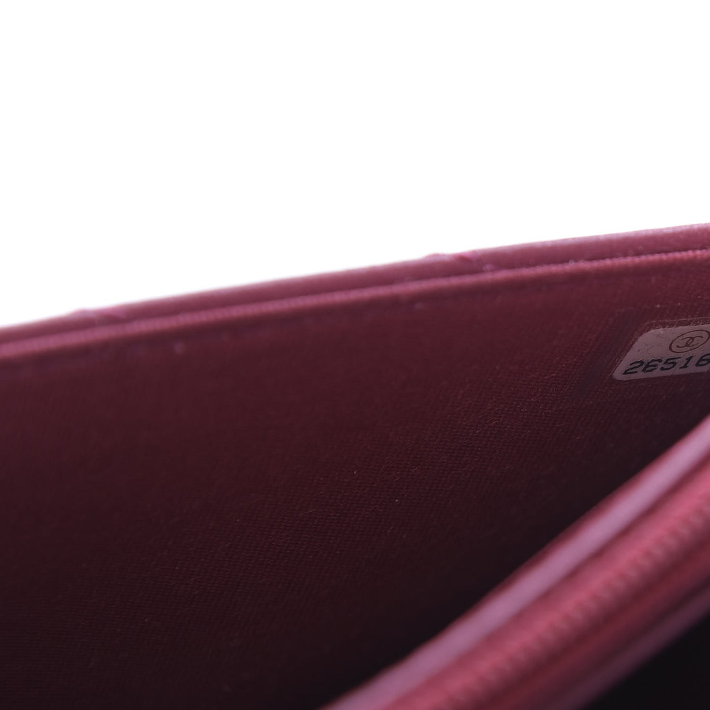 Goatskin Chevron Quilted Statement Wallet On Chain WOC Dark Pink
