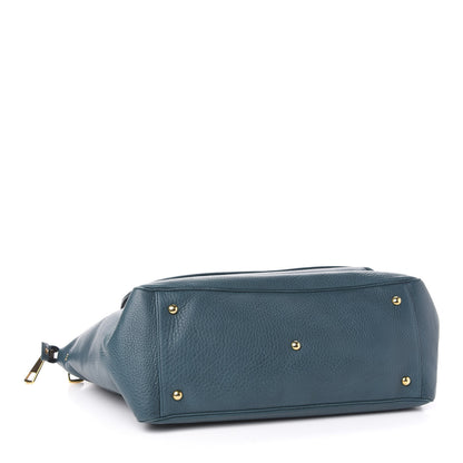 Gucci Pebbled Calfskin Medium 1973 Top Handle Satchel Deep Cobalt 4 of 10