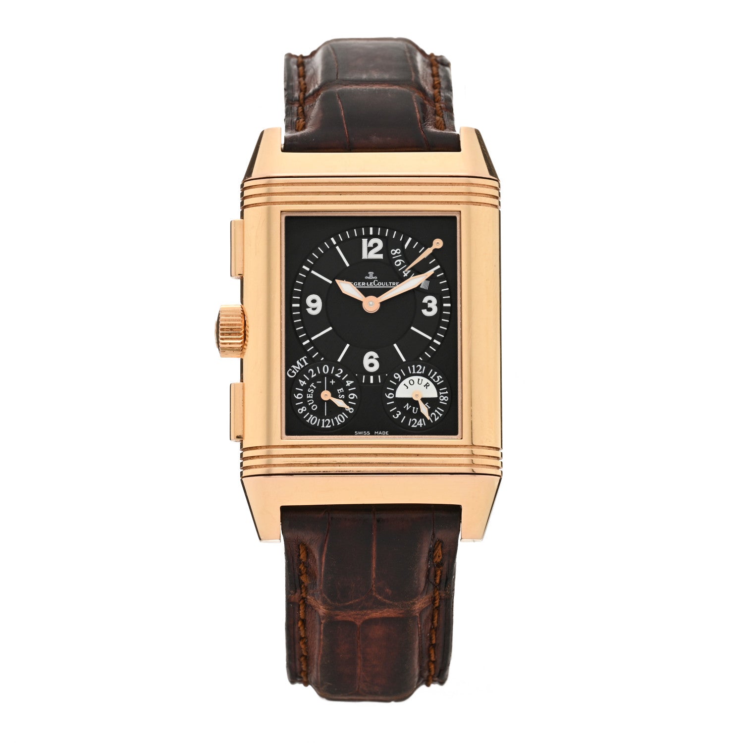 Jaeger-LeCoultre 18K Rose Gold Alligator 29mm Reverso Grande GMT Manual Winding Watch Q3022420 3 of 5
