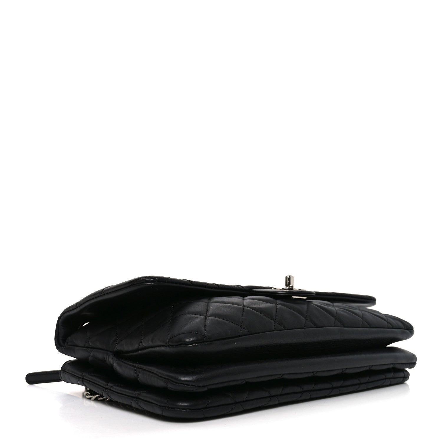Chanel Lambskin Quilted Jumbo Chanel 3 Flap Bag Black 4 of 10