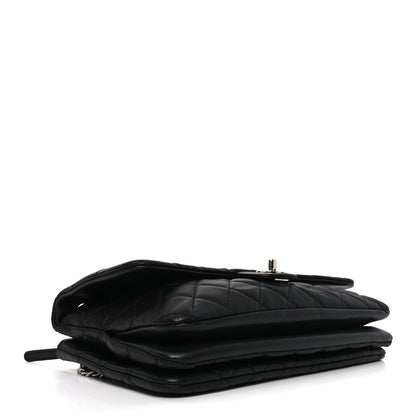 Chanel Lambskin Quilted Jumbo Chanel 3 Flap Bag Black 4 of 10