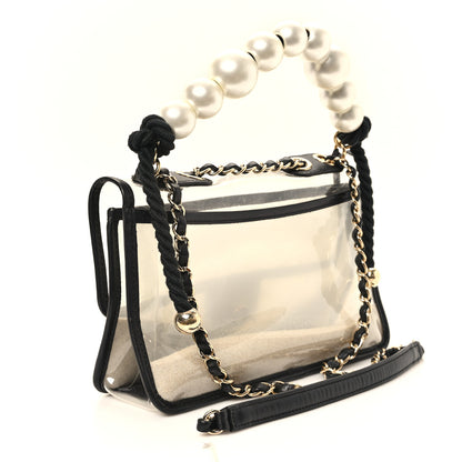 Chanel Lambskin PVC Sand By The Sea Flap With Pearl Strap Black 3 of 11