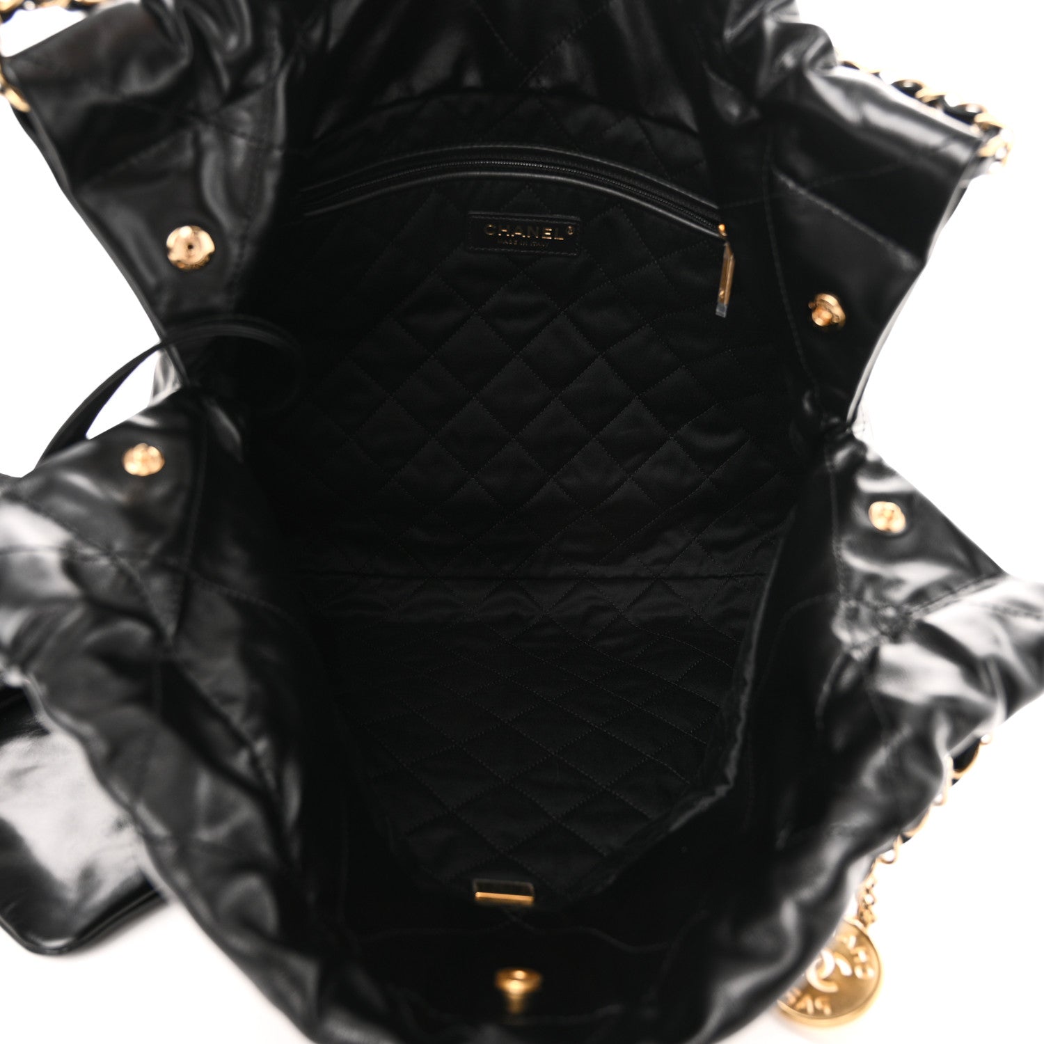 Chanel Shiny Calfskin Quilted Chanel 22 Black 6 of 10