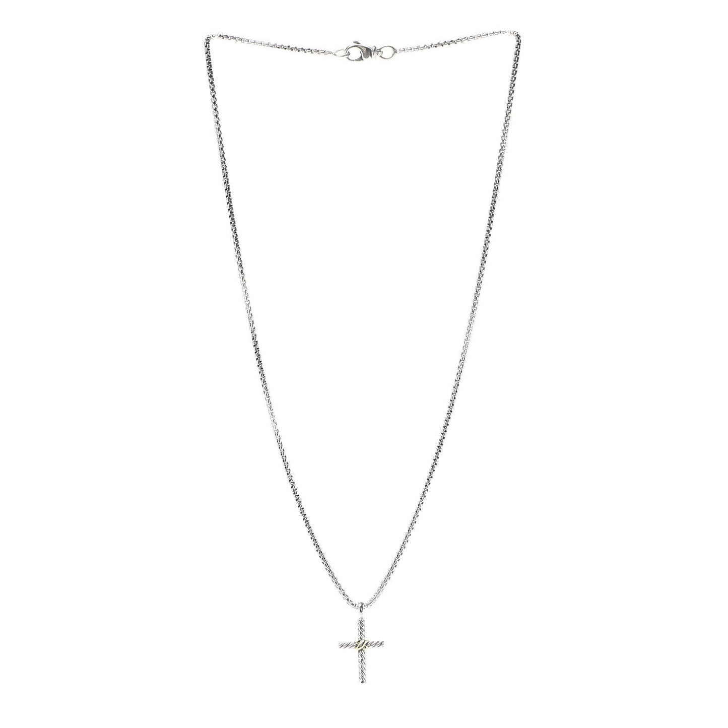 Sterling Silver 18K Yellow Gold X Cross Necklace