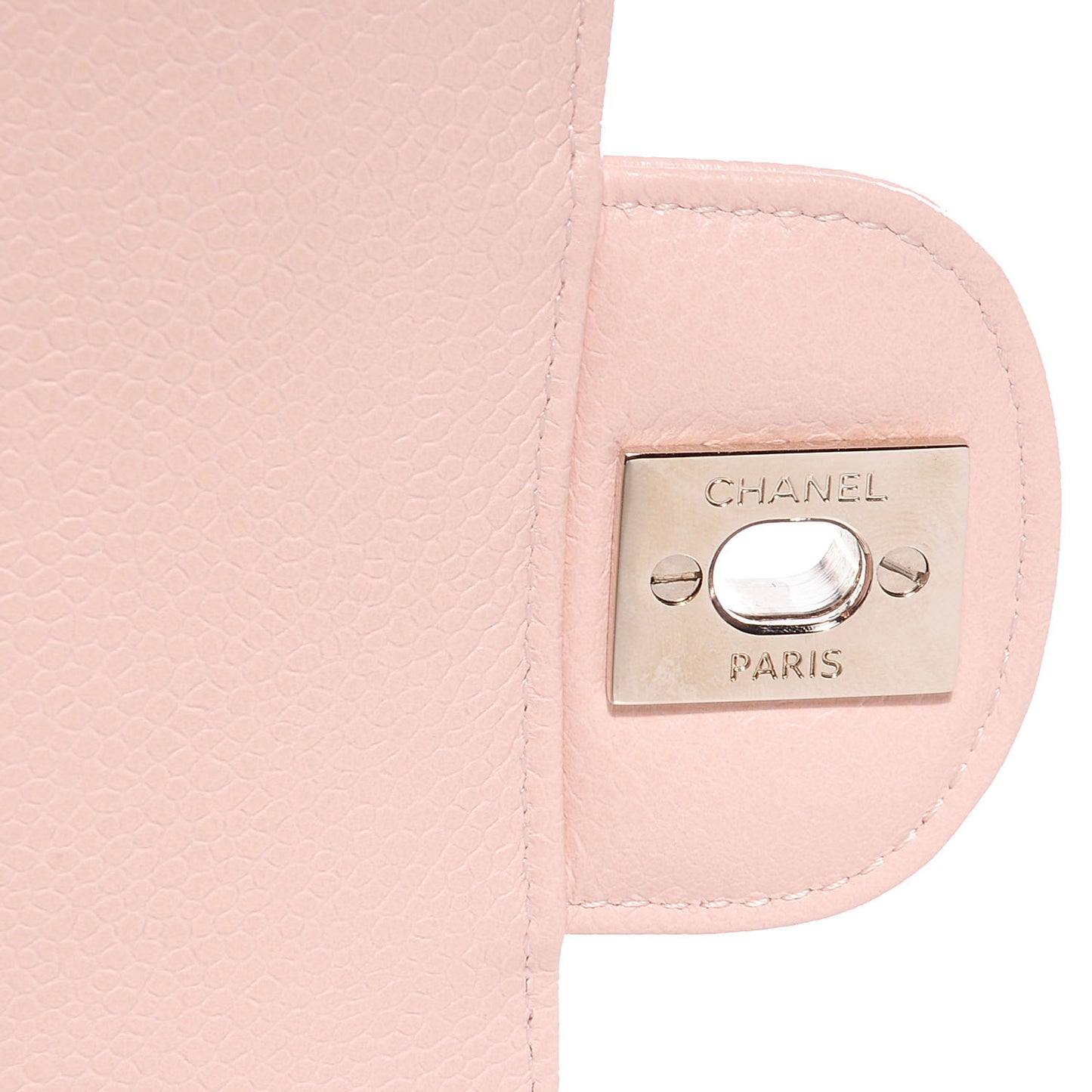 Caviar Quilted Medium Double Flap Pink