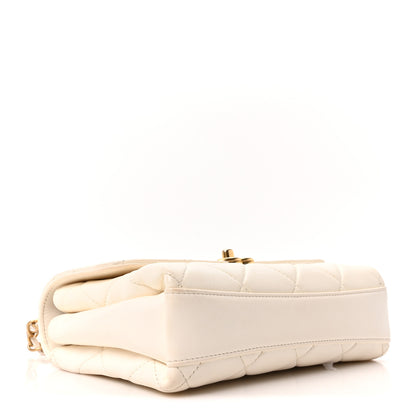 Chanel Lambskin Quilted Small CC Crystal Logo Chain Flap White 4 of 10