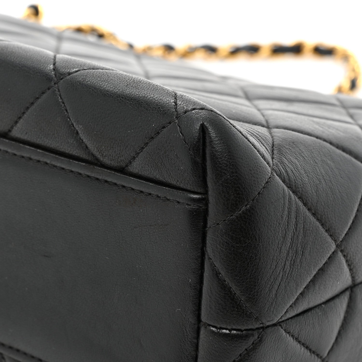 Chanel Lambskin Quilted Shoulder Bag Black 12 of 13
