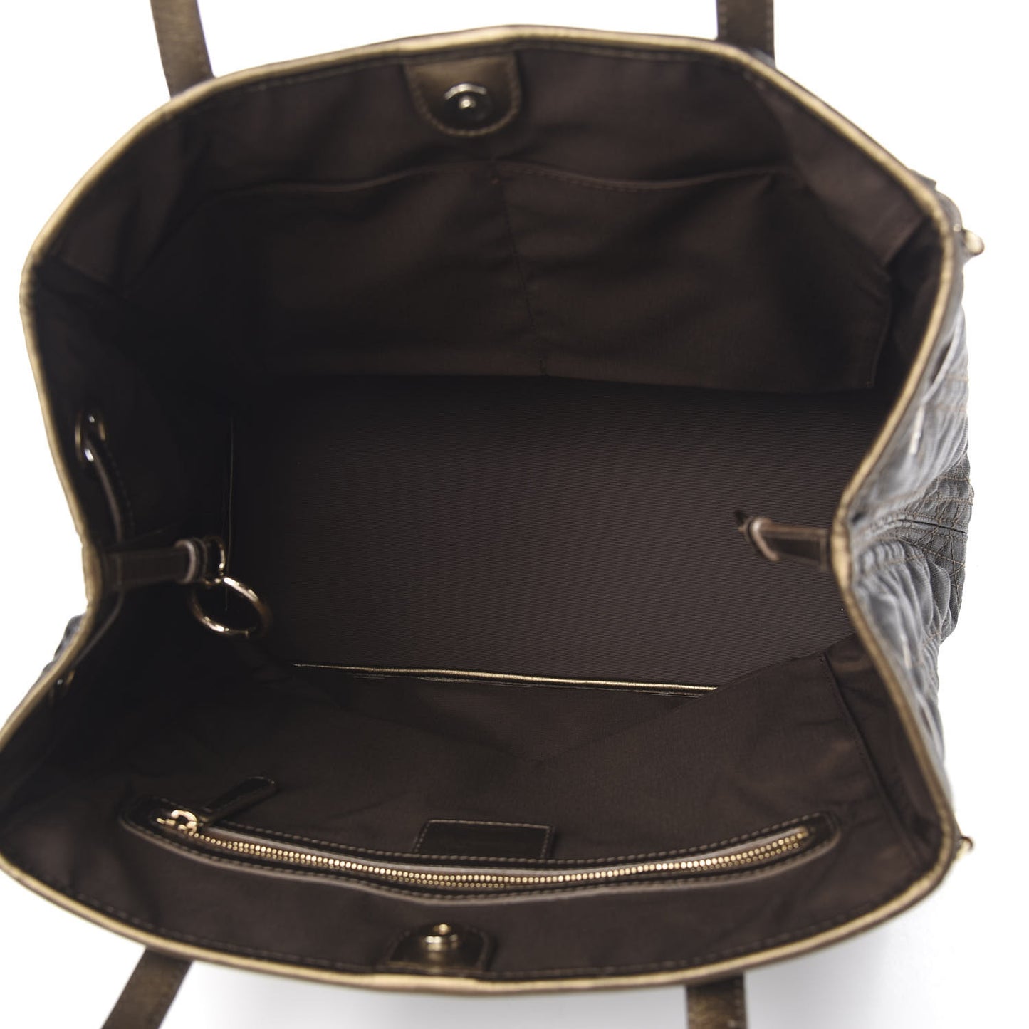 Coated Canvas Cannage Medium Panarea Tote Bronze