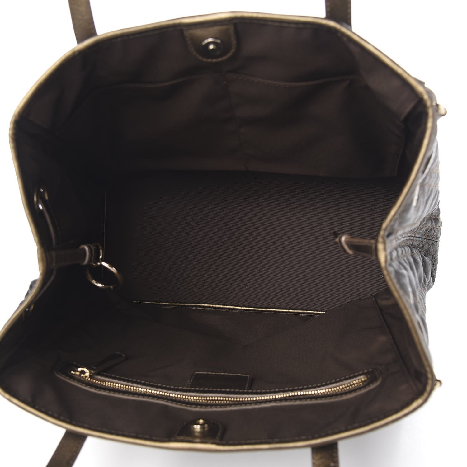 Christian Dior Coated Canvas Cannage Medium Panarea Tote Bronze 4 of 11
