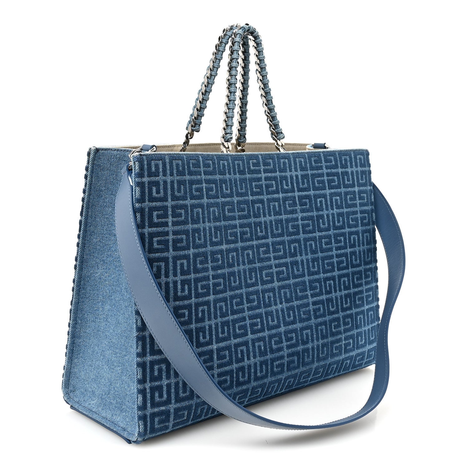 Givenchy Denim 4G Medium Chain Tote Blue 3 of 10